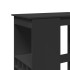 Mesa alta con estantes madera ingeniería negra 90x47,5x103,5