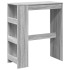 Mesa alta bar con estantes madera gris Sonoma 90x47,5x103,5