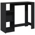 Mesa bar con estante madera ingeniería negra 124x46x103,5
