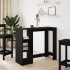 Mesa bar con estante madera ingeniería negra 124x46x103,5