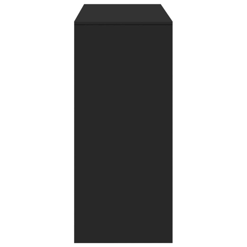 Mesa bar con estante madera ingeniería negra 124x46x103,5