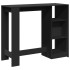 Mesa bar con estante madera ingeniería negra 124x46x103,5