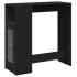 Mesa alta con estantes madera ingeniería negra 101x40x103,5