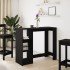 Mesa alta con estantes madera ingeniería negra 101x40x103,5