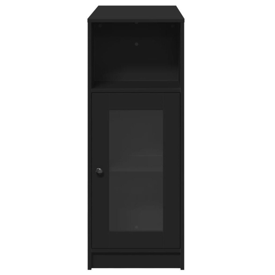 Mesa alta con estantes madera ingeniería negra 101x40x103,5