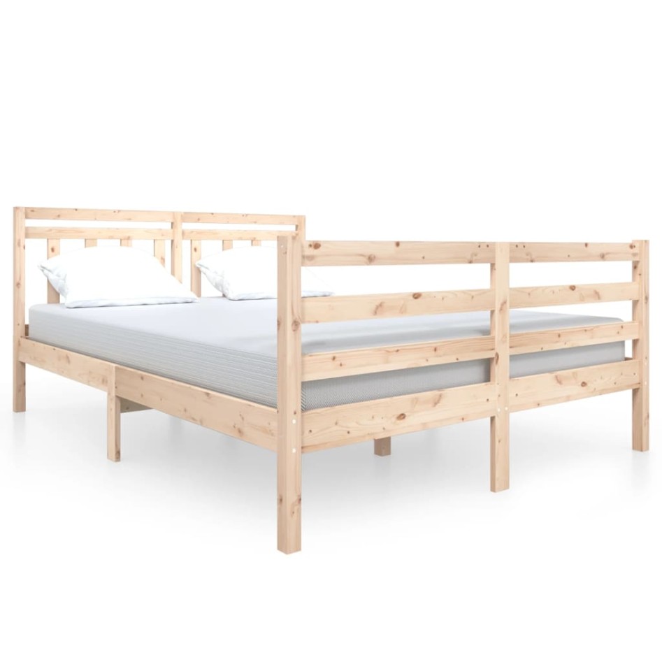 Estructura de cama madera maciza 140x190