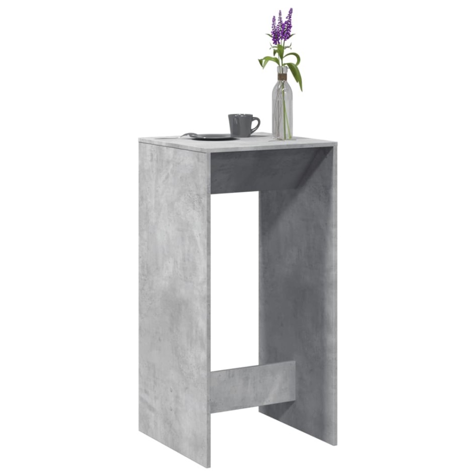 Mesa alta de bar madera ingeniería gris hormigón 51x50x103,5