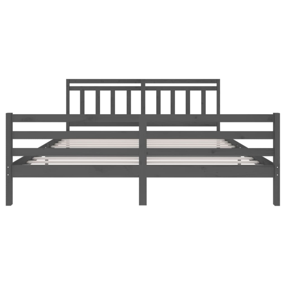 Estructura de cama de madera maciza gris 200x200