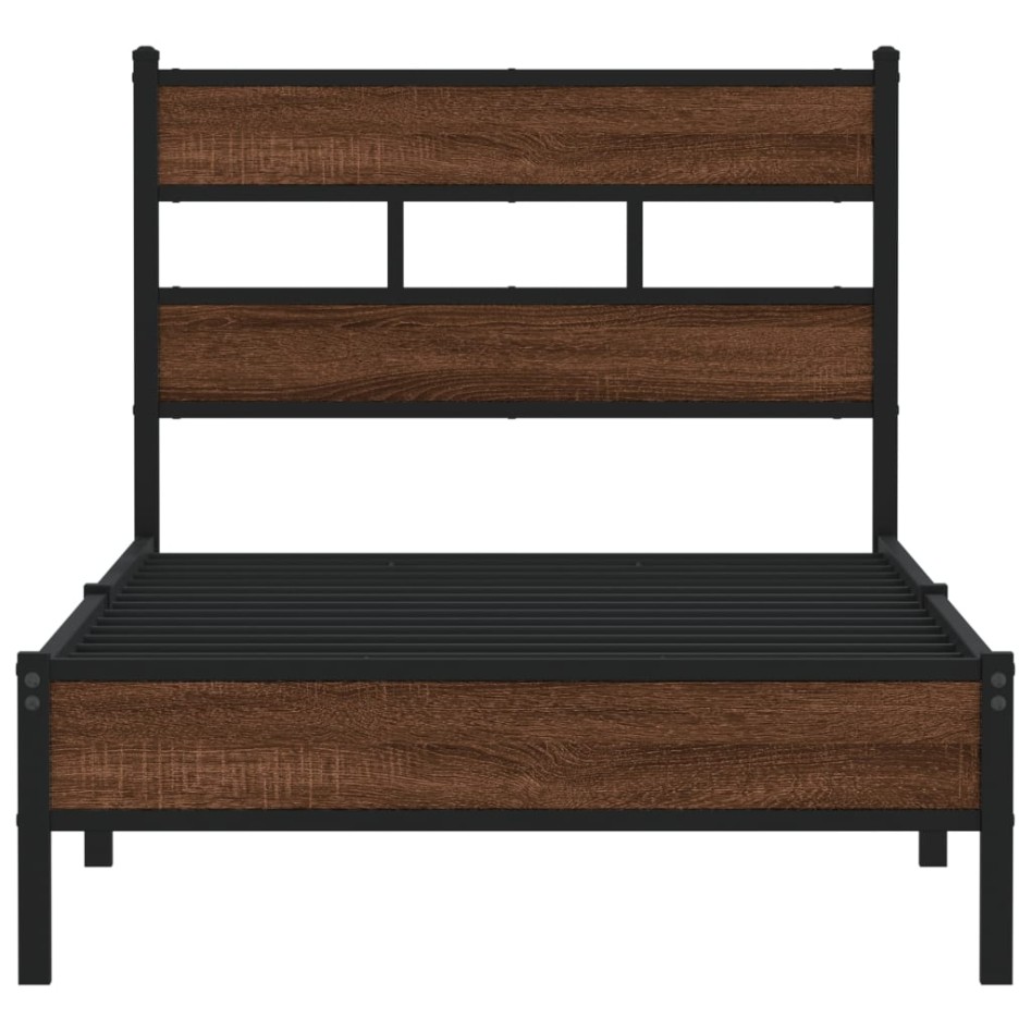 Estructura de cama sin colchón madera marrón roble 100x200