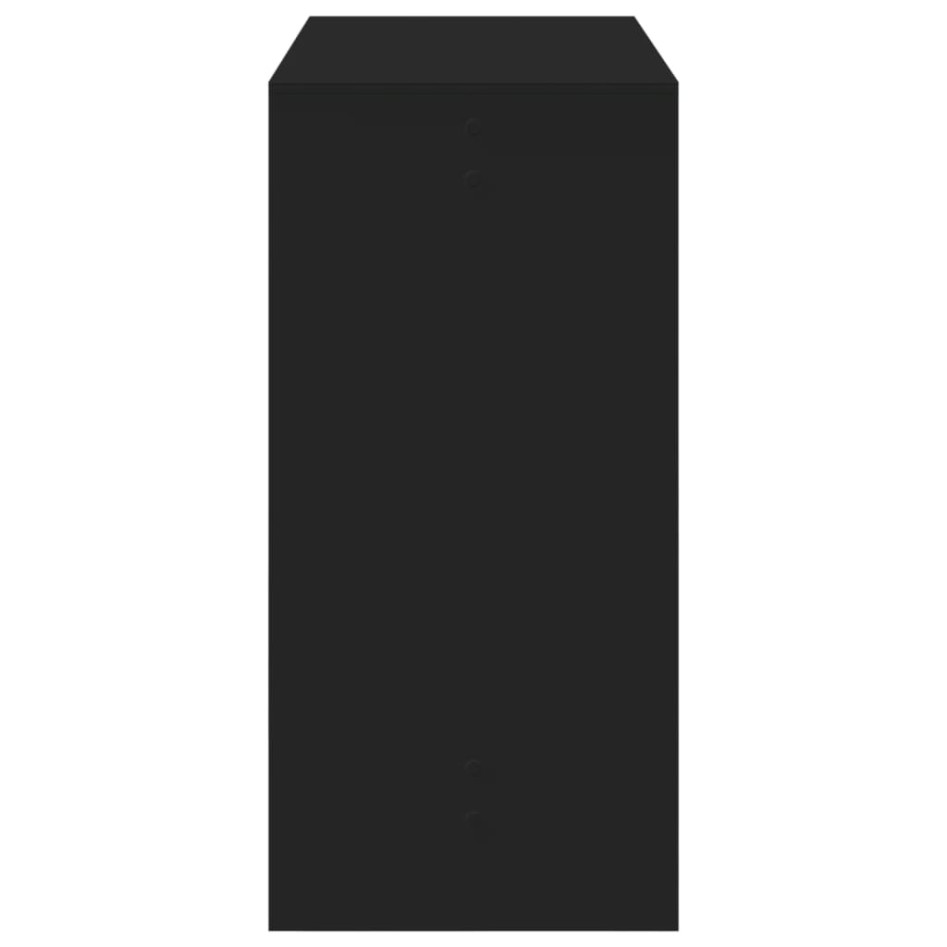 Mesa alta de bar madera ingeniería negra 102x50x103,5