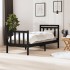 Estructura cama madera maciza individual negro 75x190