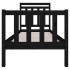 Estructura cama madera maciza individual negro 75x190