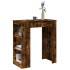Mesa alta bar con estantes roble ahumado 95x47x103,5