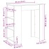 Mesa alta bar con estantes roble ahumado 95x47x103,5