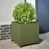 Jardinera de acero verde oliva 50x50x50