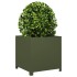 Jardinera de acero verde oliva 50x50x50