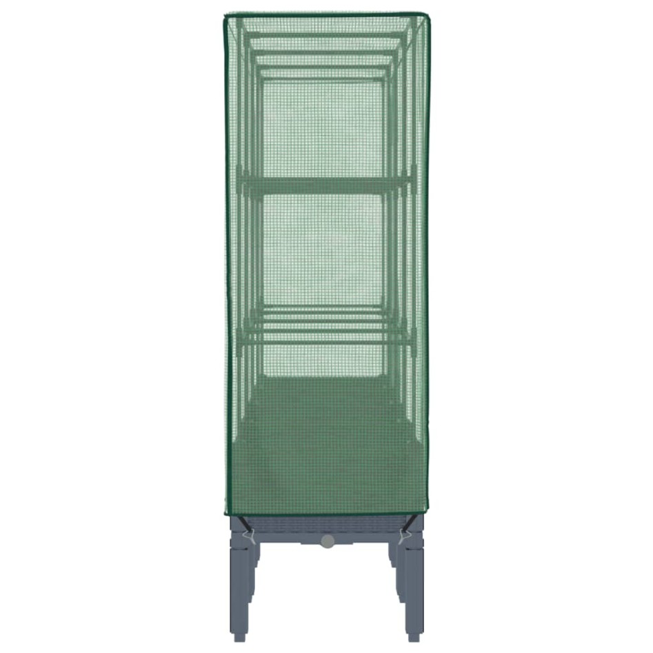 Arriate con cubierta invernadero aspecto ratán 160x40x140