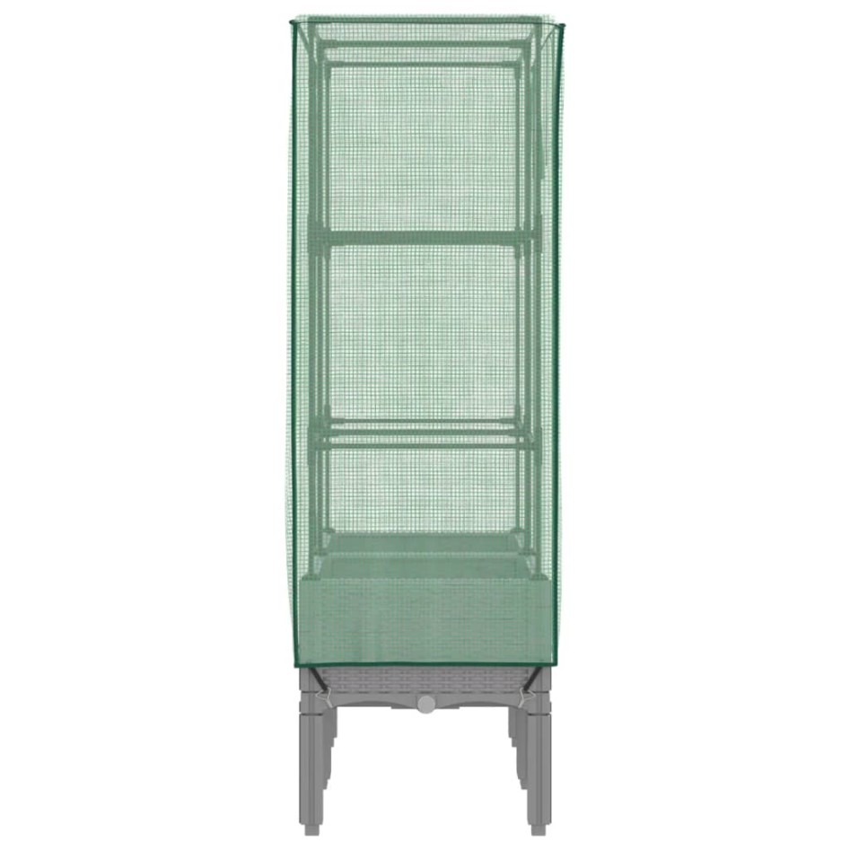 Arriate con cubierta invernadero aspecto ratán 80x40x140