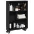 Carrito de almacenaje estrecho madera negro 48x13x68