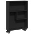 Carrito de almacenaje estrecho madera negro 48x13x68