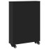 Carrito de almacenaje estrecho madera negro 48x13x68