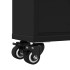 Carrito de almacenaje estrecho madera negro 48x13x68