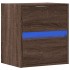 Mueble de TV de pared con luces LED marrón roble 41x31x45