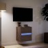 Mueble de TV de pared con luces LED marrón roble 41x31x45