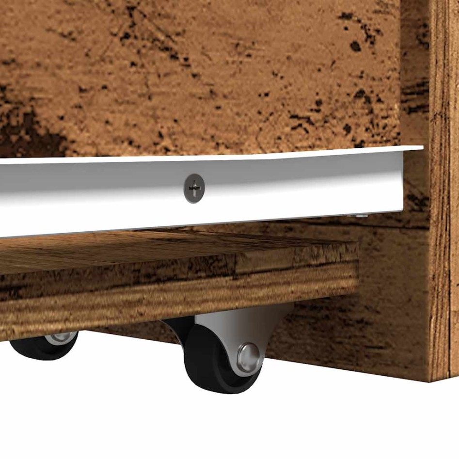 Armario de baño estrecho con ruedas madera