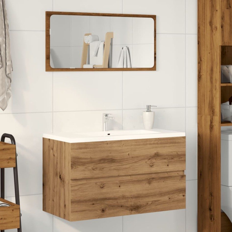 Mueble de lavabo madera ingeniería roble artisian 90x38,5x45