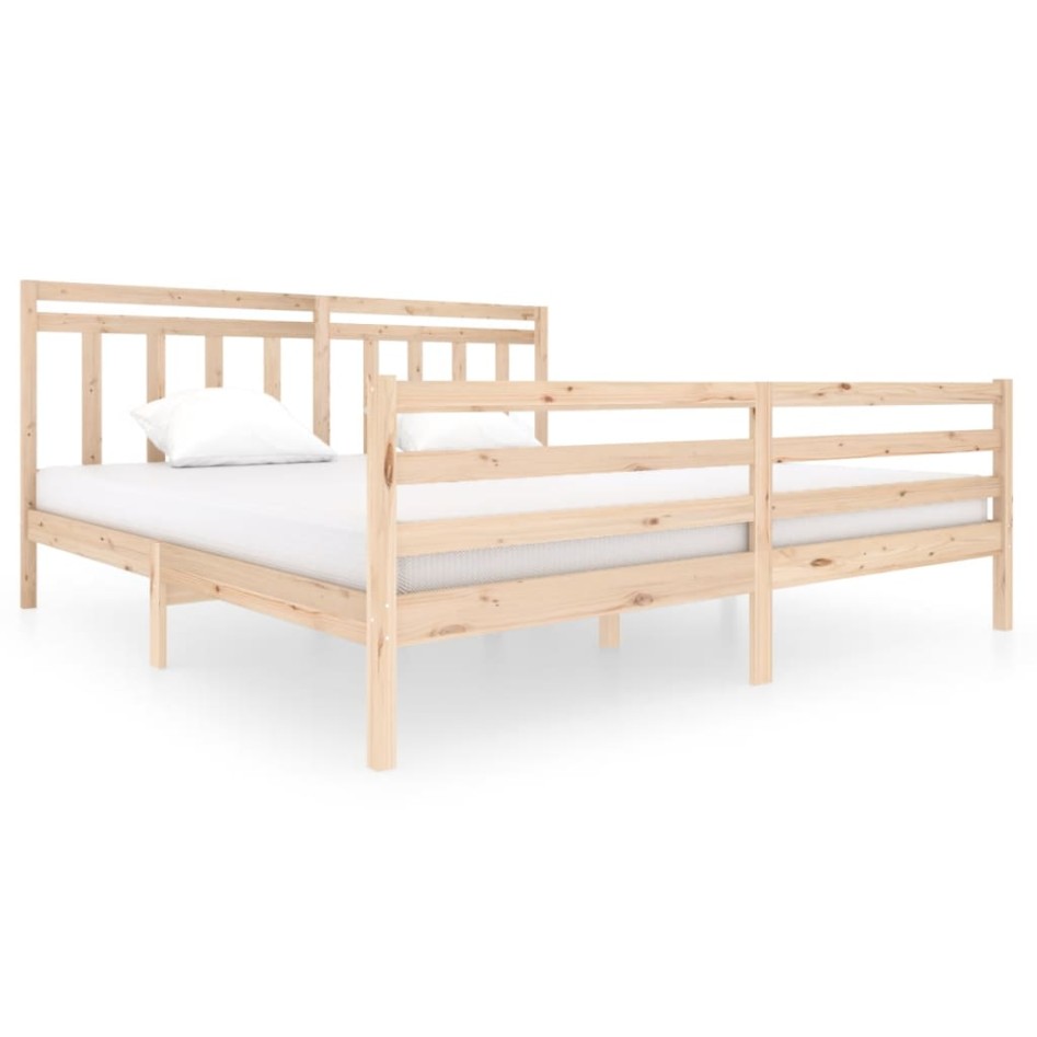 Estructura de cama de madera maciza 200x200