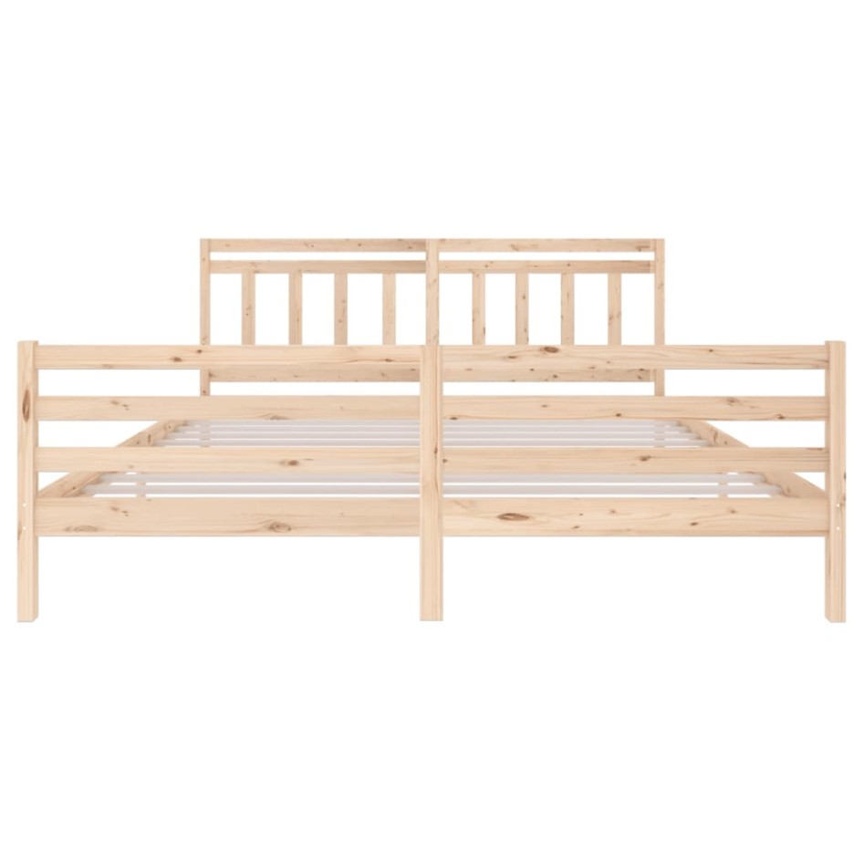 Estructura de cama de madera maciza 200x200