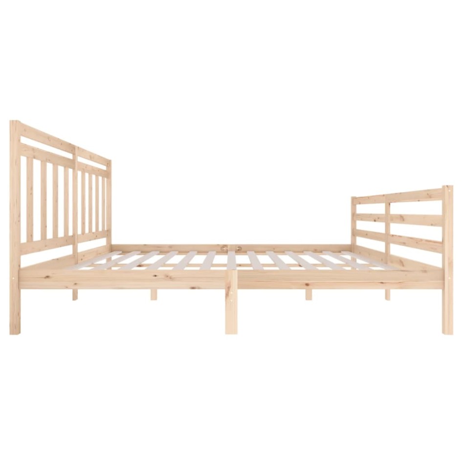 Estructura de cama de madera maciza 200x200