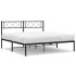 Estructura cama sin colchón con cabecero metal negro 140x200