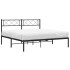 Estructura cama sin colchón con cabecero metal negro 140x200