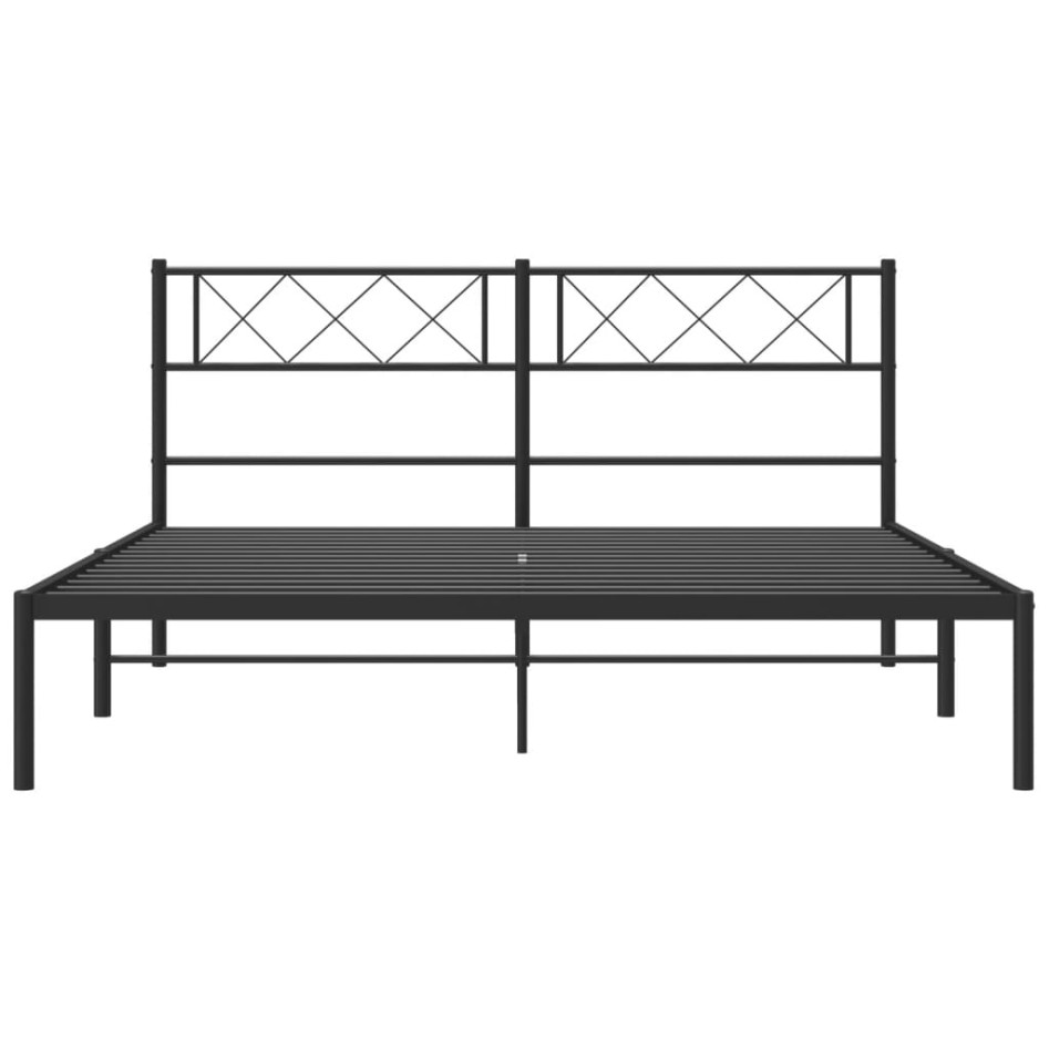 Estructura cama sin colchón con cabecero metal negro 140x200