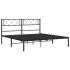 Estructura cama sin colchón con cabecero metal negro 140x200