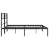 Estructura cama sin colchón con cabecero metal negro 140x200