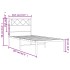 Estructura cama sin colchón con cabecero metal blanco 80x200