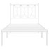 Estructura cama sin colchón con cabecero metal blanco 90x200