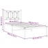 Estructura cama sin colchón con cabecero metal blanco 90x200