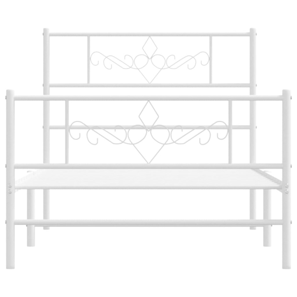 Estructura cama sin colchón con estribo metal blanco 90x190