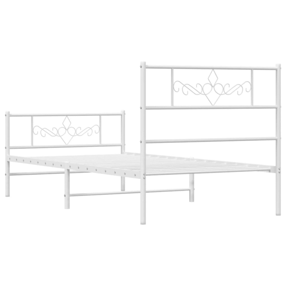 Estructura cama sin colchón con estribo metal blanco 90x190