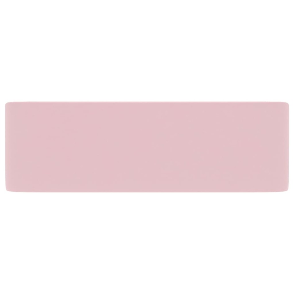 Lavabo de lujo de cerámica rosa mate 41x30x12