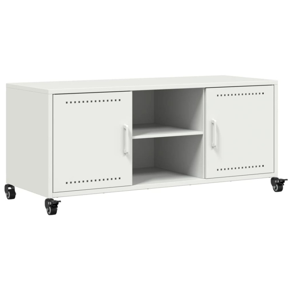 Mueble de TV acero blanco 100,5x39x43,5