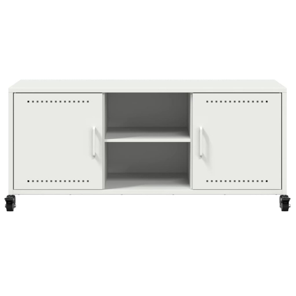 Mueble de TV acero blanco 100,5x39x43,5