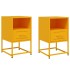 Mesitas de noche 2 uds acero amarillo mostaza 36x39x60,5
