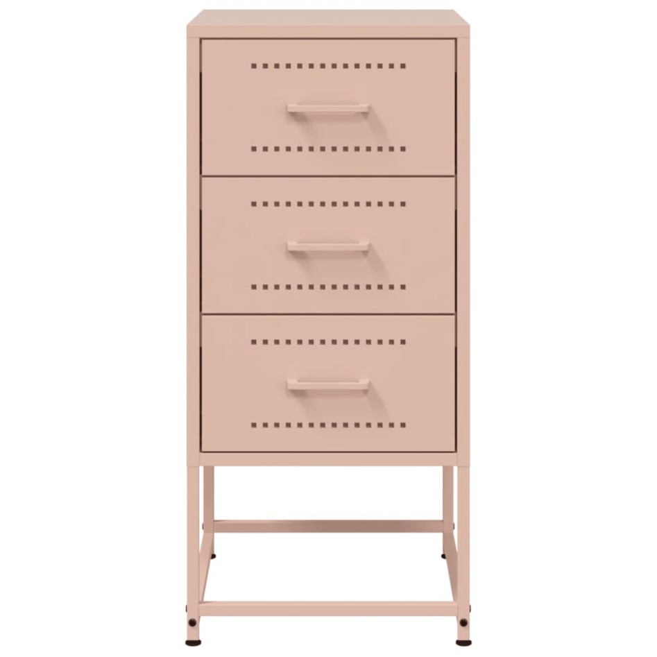 Mesita de noche acero rosa 36x39x78