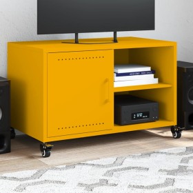 Mueble de TV acero amarillo mostaza 68x39x43,5