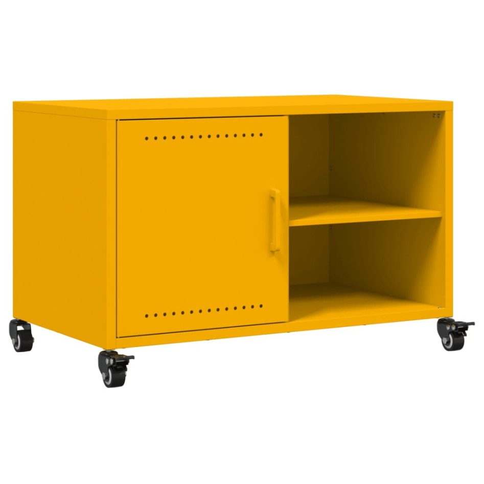 Mueble de TV acero amarillo mostaza 68x39x43,5